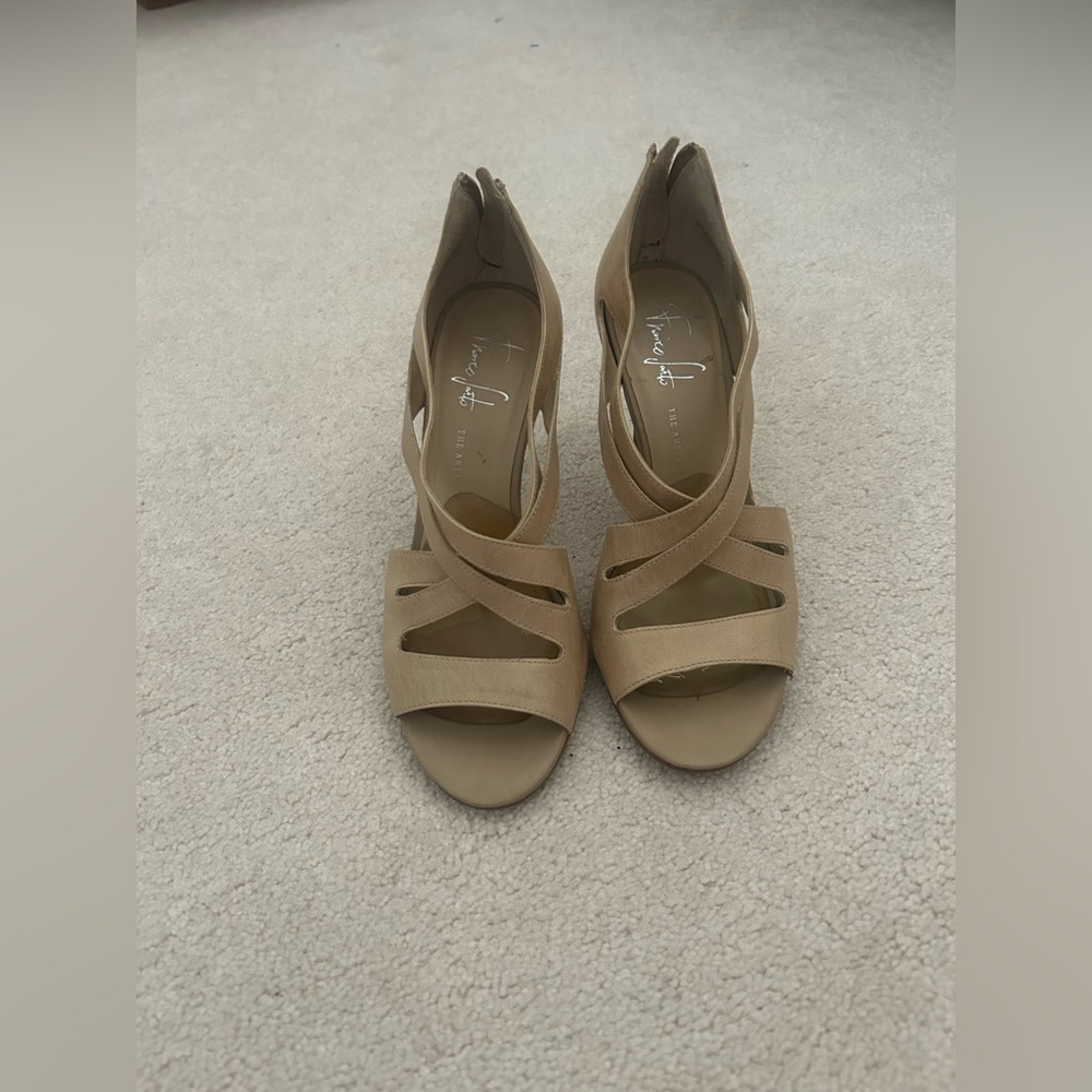 Franco Sarto Tan Suede Strappy heels